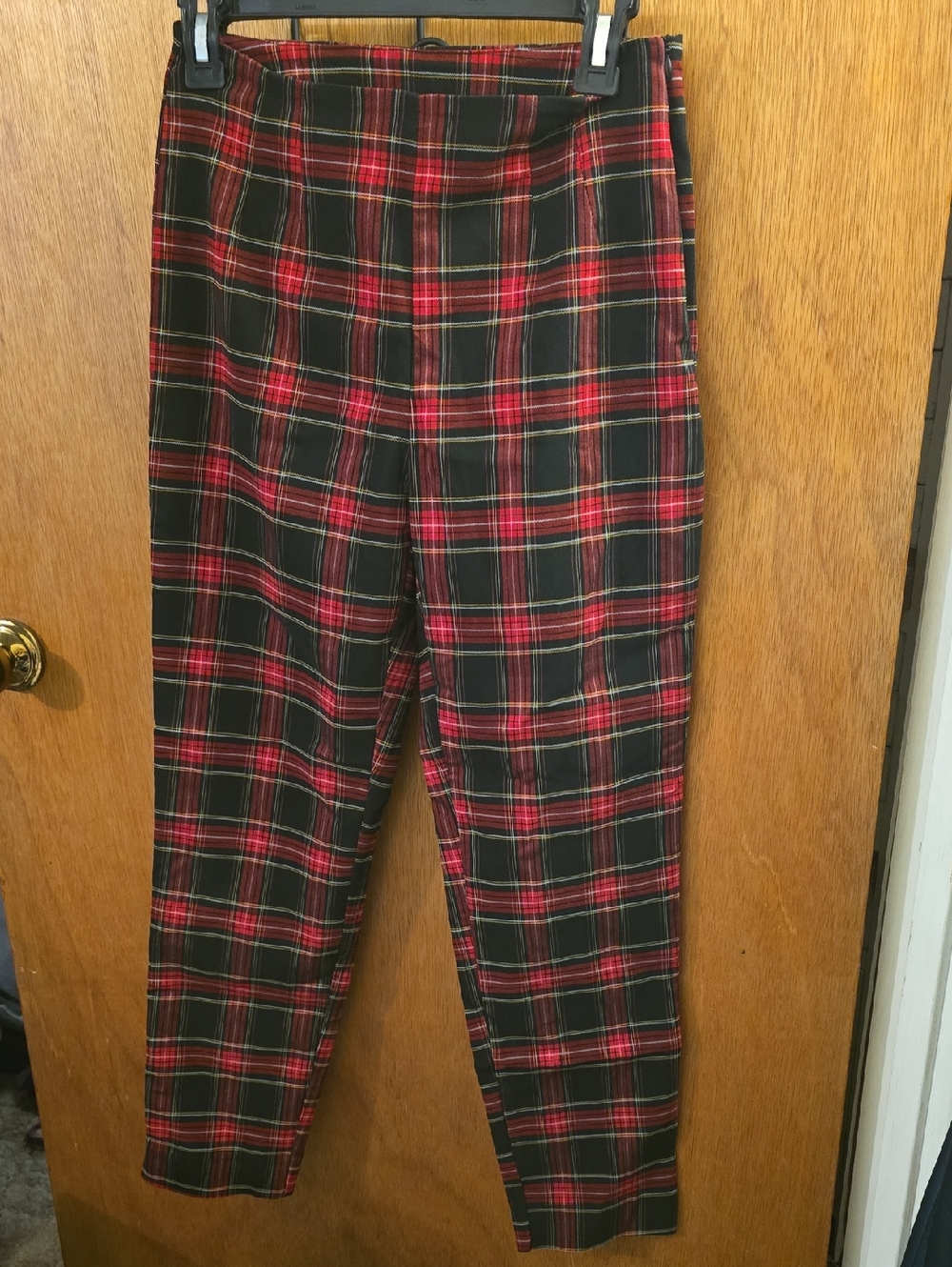 Time and Tru Red and Black Plaid Straight Leg Pants